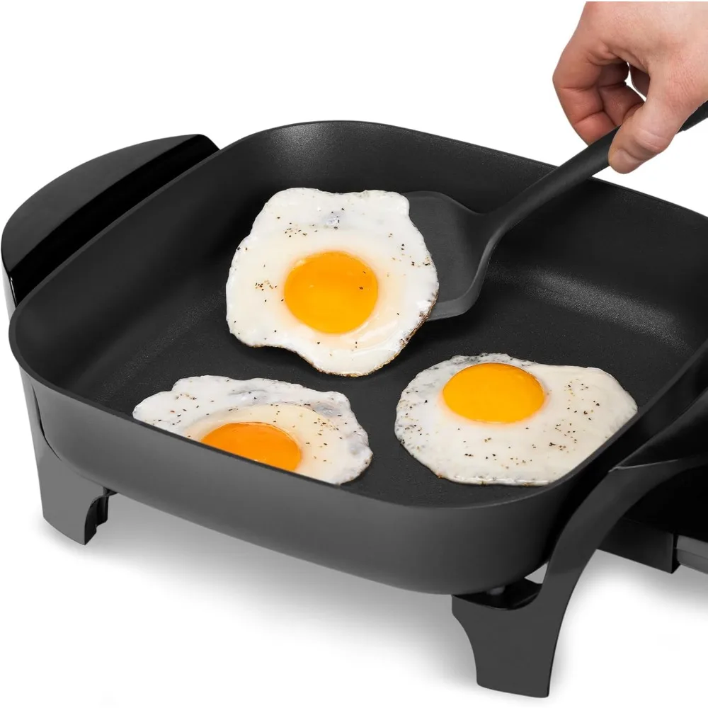 11-Inch Electric Skillet,Black/White, Non Stick Coating, Aluminum, 11"D x 14.5"W x 9"H, 4.8 Pounds, 1000 watts,120V.