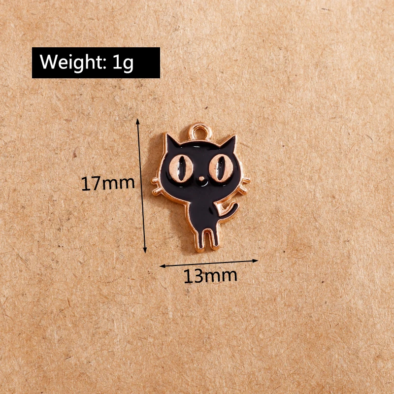 10 stücke Emaille Cartoon Tier Katze Charms Anhänger für Schmuck Herstellung Halskette Ohrringe DIY Armband Zubehör liefert – Detail 1