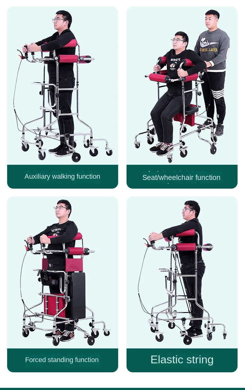 8 Wheels Walker Assist Walking Rehabilitation Device Walkers Anti-backward Rollover Shelf Tool Elderly Stroke Hemiplegia Walker