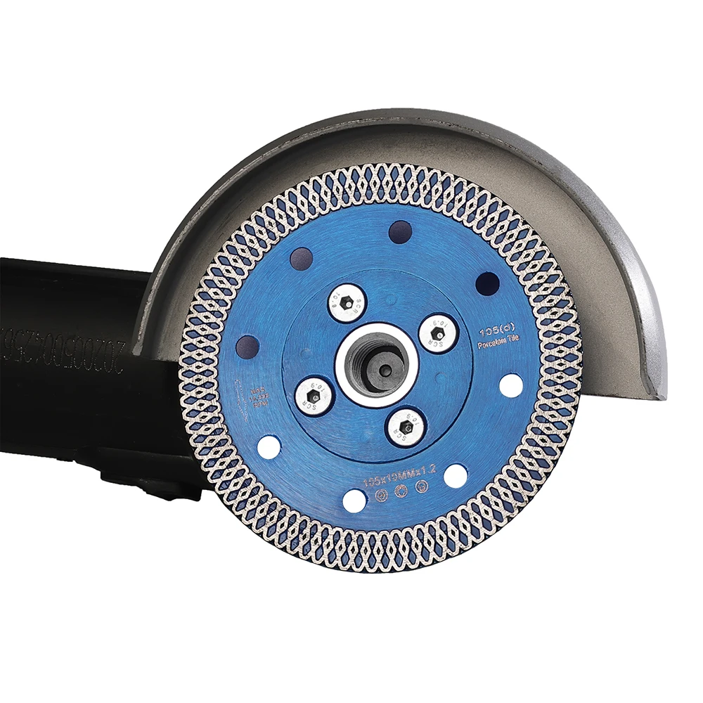 Disco da taglio in granito diamantato con lama per piastrelle turbo da 105-125 mm con albero M14 o 5/8 "-11 per piastrelle in pietra, granito, marmo, cemento