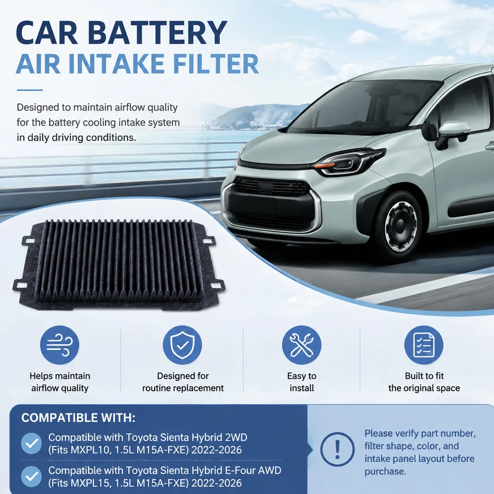 Car Battery Air Filter G92DH-52060 For Toyota Sienta Hybrid 2WD MXPL10, 1.5L M15A-FXE 2022 2023 2024 2025 2026 Auto parts