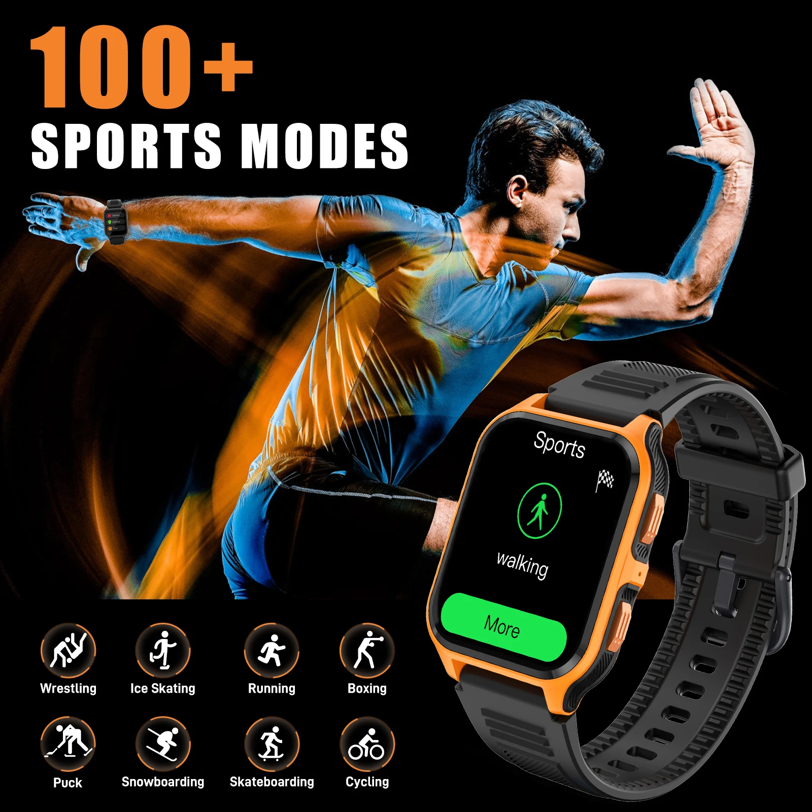 EIGIIS ساعة ذكية جديدة للرجال 3ATM مقاوم للماء تتبع اللياقة البدنية معدل ضربات القلب الدم الرجال الرياضة في الهواء الطلق ساعة عسكرية بلوتوث كال