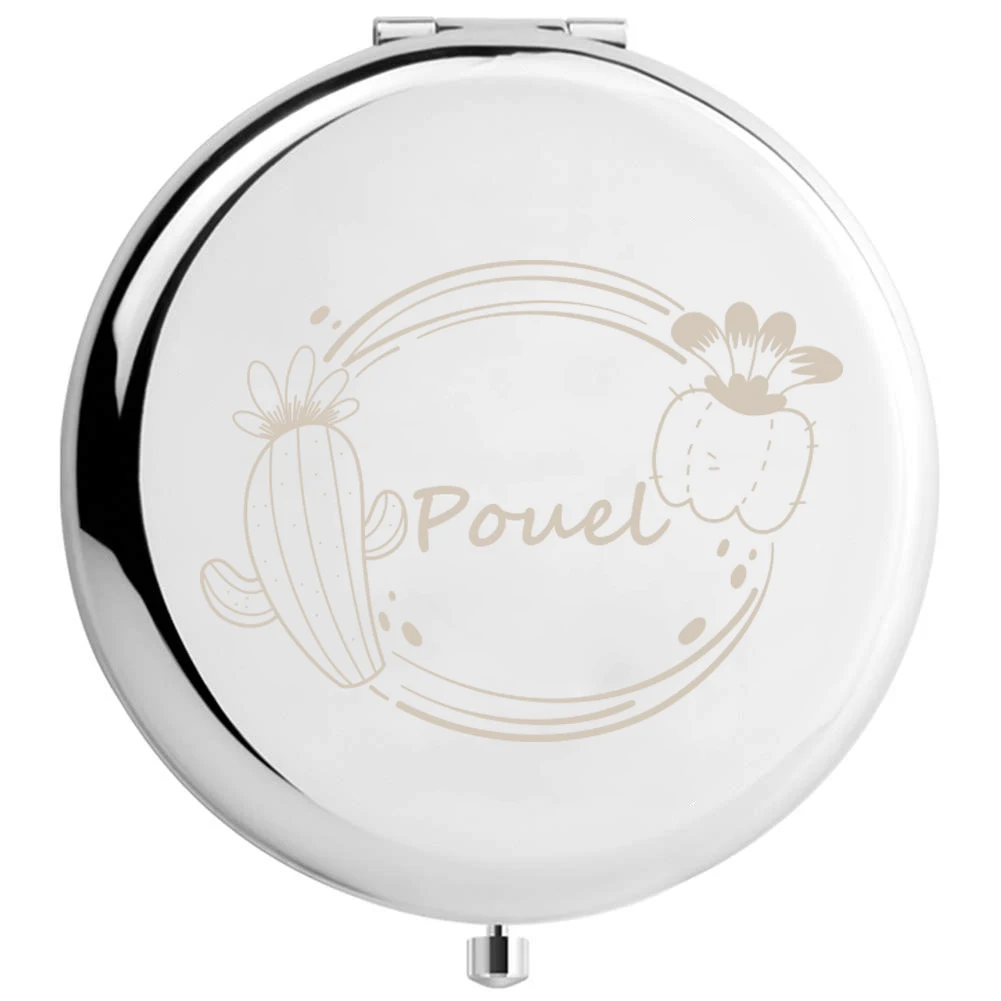 

1pc Funny cacti and radishes Custom Name Fold Mirror Pocket Mirror Mirror With Name Makeup Mirror Birthday Gift Anniversary gift