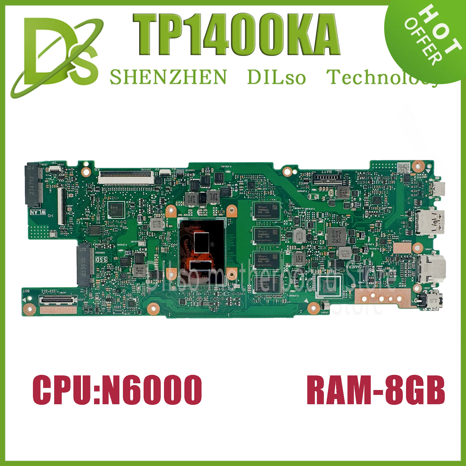 

KEFU TP1400KA Mainboard For ASUS Vivobook Go 14 Flip TP1401KA J1400KA J1401KA TP1400K TP1401K Laptop Motherboard N6000 8GB-RAM