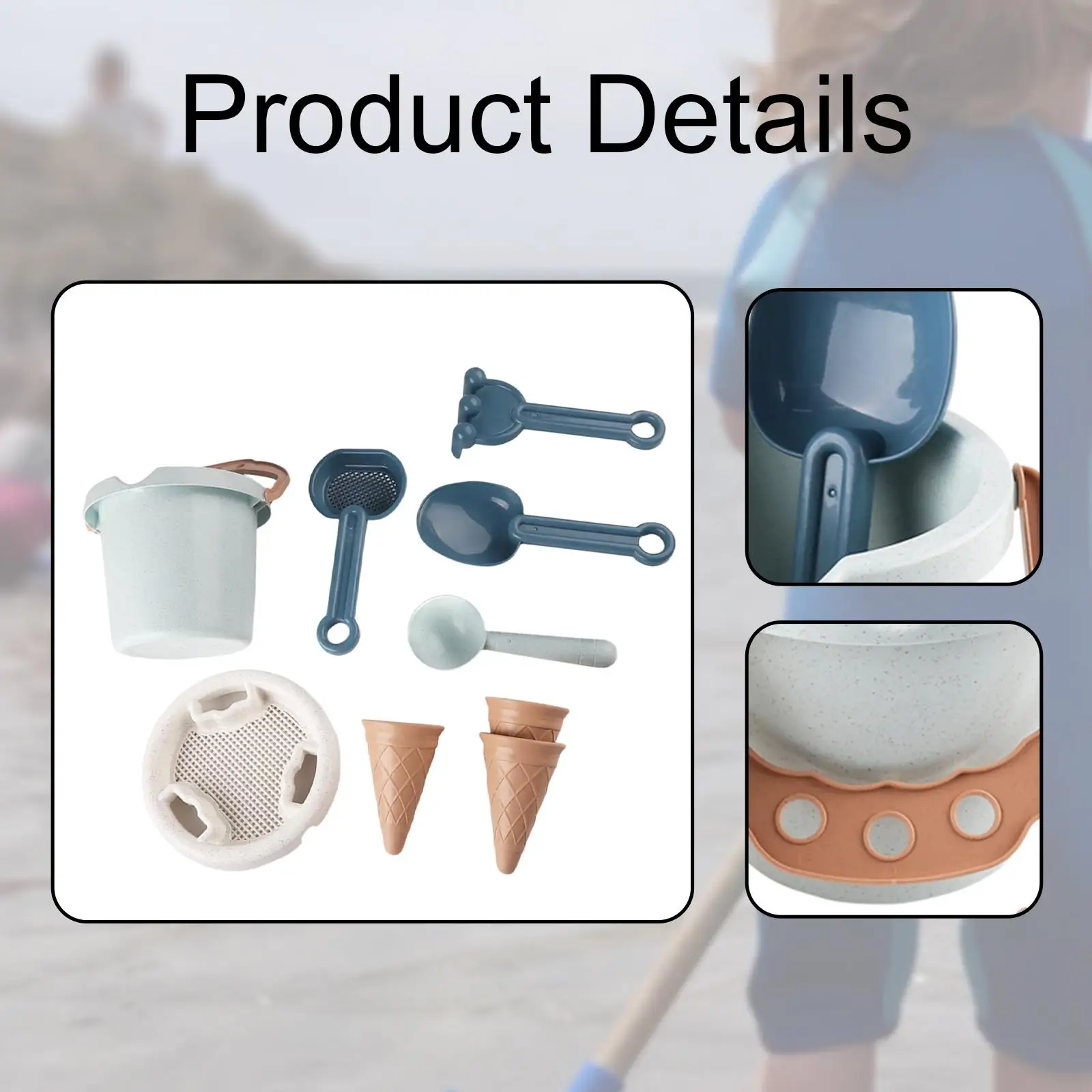 9 pezzi giocattoli di sabbia giocattolo da spiaggia estivo giocattolo educativo giocattolo da spiaggia gelato giocattoli di sabbia per compleanno vasca da bagno cortile giardino