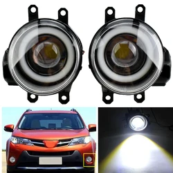 2PCS Super Bright LED Fog Light + Angel Eye DRL H11 12V For Toyota RAV4 RAV 4 2013 2014 2015 Car Styling