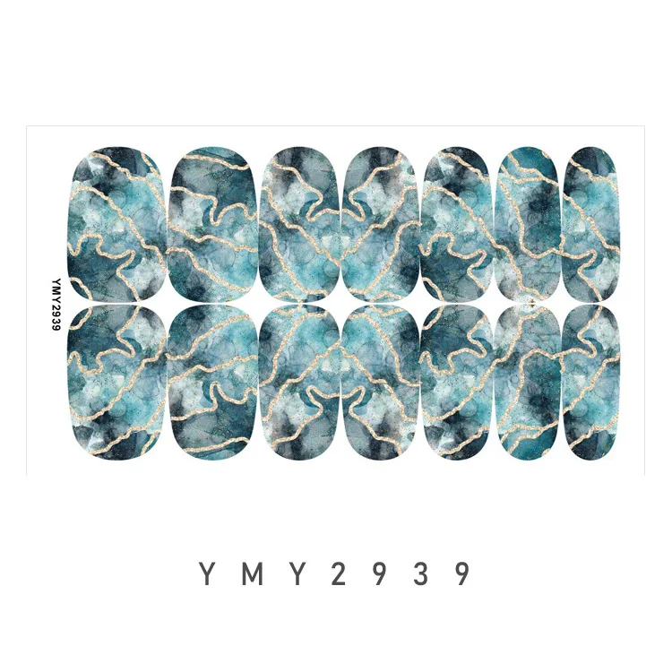フルカバー大理石スマッジネイルステッカーネイルデコレーションネイルステッカーデザイナー自己粘着ネイルステッカーネイルアートステッカー