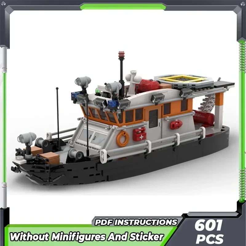 Moc Building Bricks Military Ship Model Coast Guard Boat Technology Modular Blocks Gifts Toys For Children DIY Sets Assembly