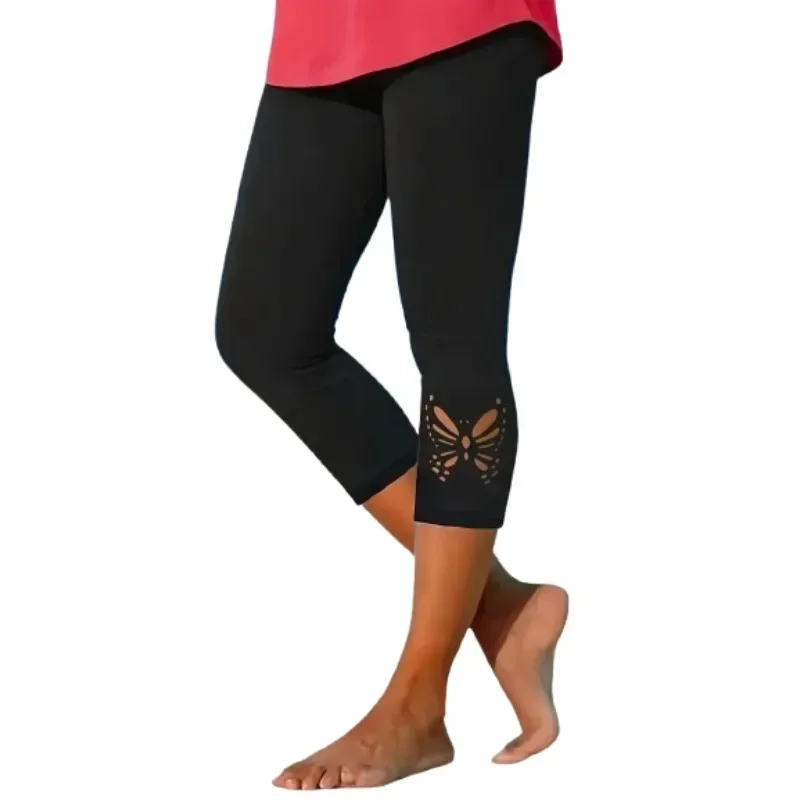 حجم كبير 1XL-5XL المرأة موضة بلون السراويل الضيقة السيدات عادية الراحة طماق المرأة السراويل الضيقة سبع نقاط طماق