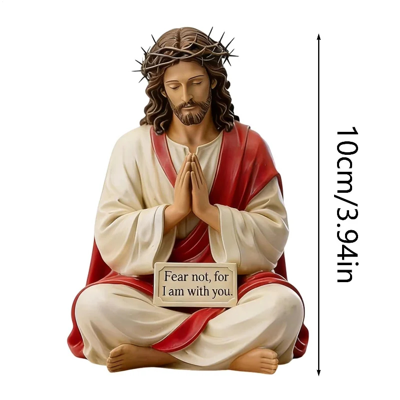 5pc Jesus Sculpture Inspirational Religious Sculpture Jesus Resin Desk Companion Figurine for Bedside Desktop Apartment Bathroom