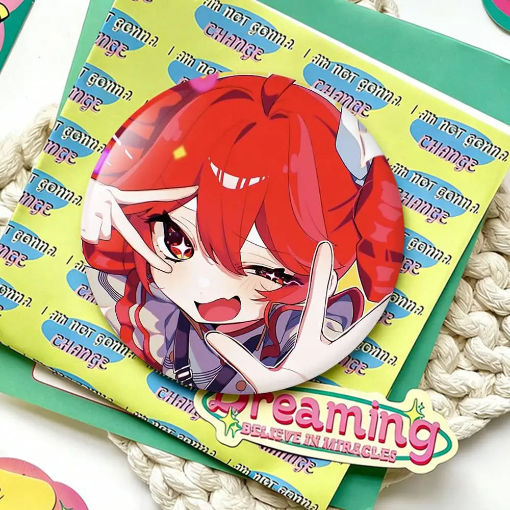 Cute Girl K-Kasane T-Teto Laser Badge Creative Pins Brooch for Bag Clothes Hat Decor Gifts Fans Collect