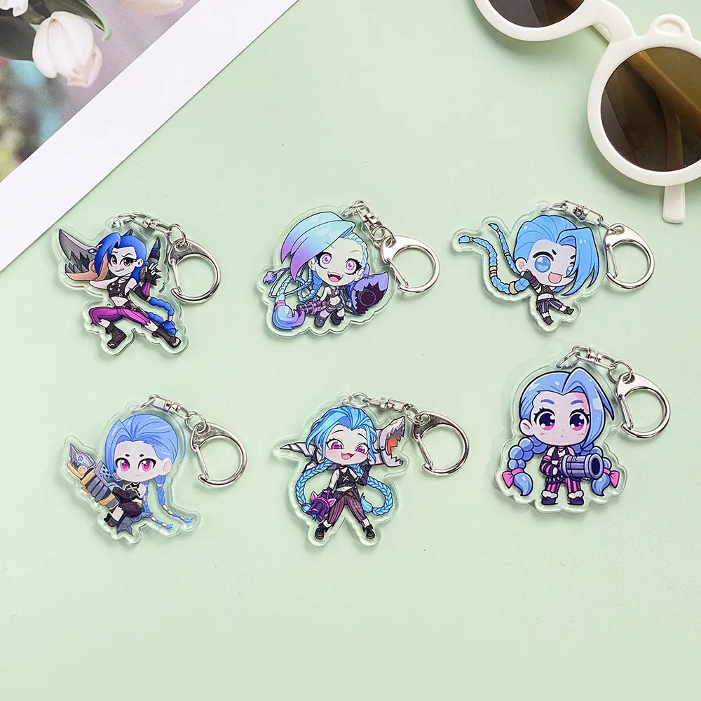 ألعاب تنافسية Jinx سلسلة مفاتيح مصنوعة من الأكريليك إكسسوارات حقيبة ساحرة حقيبة ظهر مضحكة قلادة خاتم مفتاح شعبي هدايا للأصدقاء #1