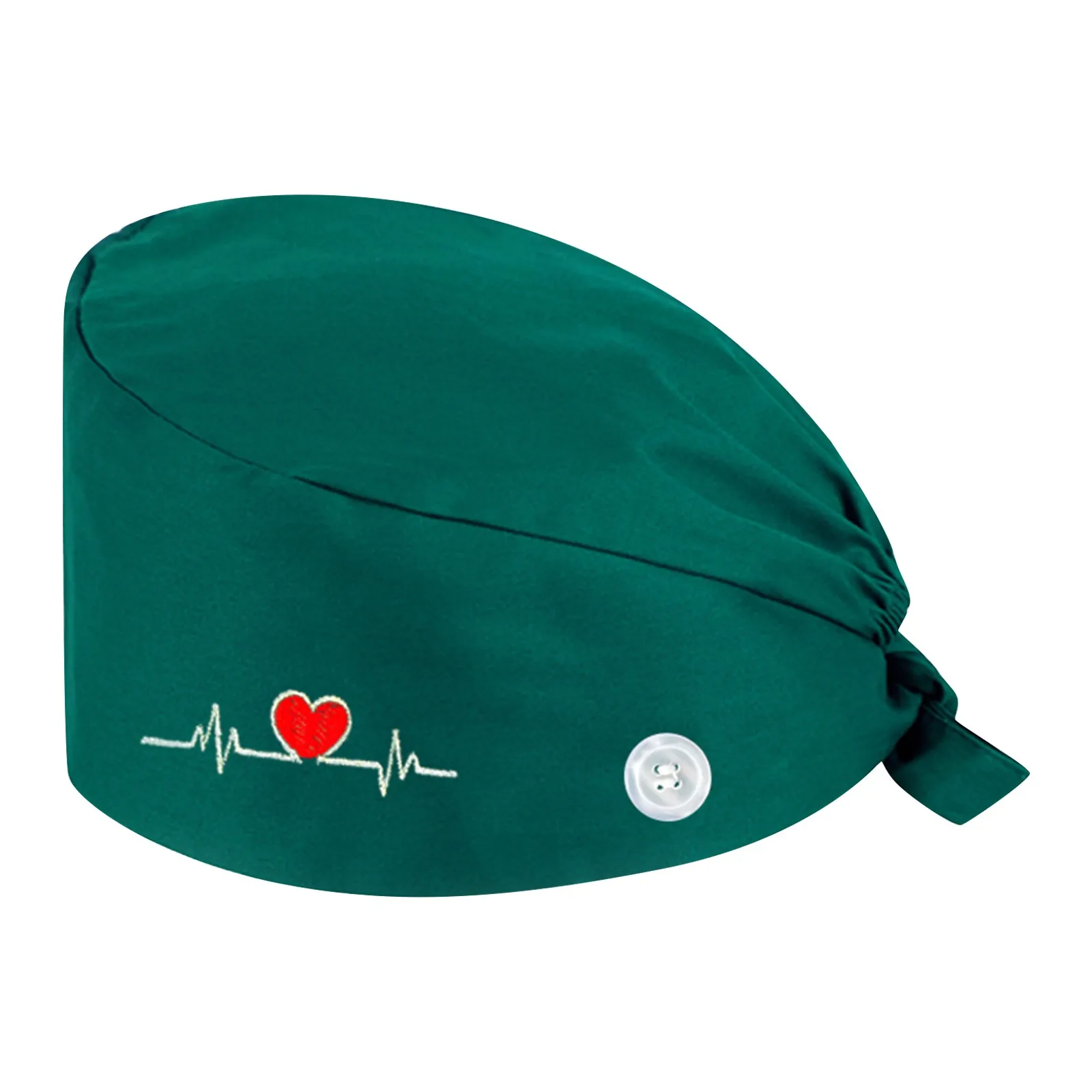 Heart Shape Embroidery Nurse Hat For Women With Buttons Beauty Salon Pharmacy Caps Lab Pet Doctor Surgicals Cap Operating Room