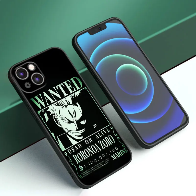 O-หนึ่งชิ้นเคสโทรศัพท์ Roronoa Zoro สำหรับ Apple iPhone 12 13 MINI 11 14 15 Pro XS MAX 7 8 PLUS x XR SE 2020 2022เคสสีดำ