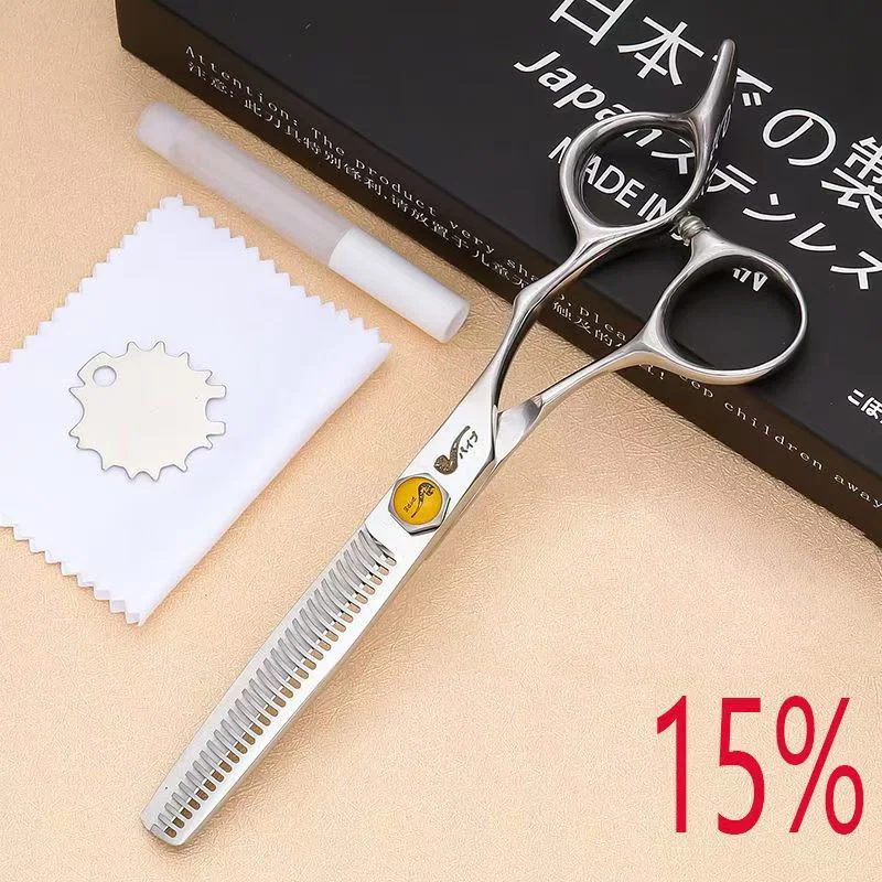 Pipe professional hairdressing scissors thinning shears 6 inch barber scissors VG10 steel Hair cutting machine