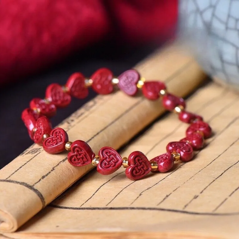 Vermilion Heart Bracelet for Men and Women's Jewelry