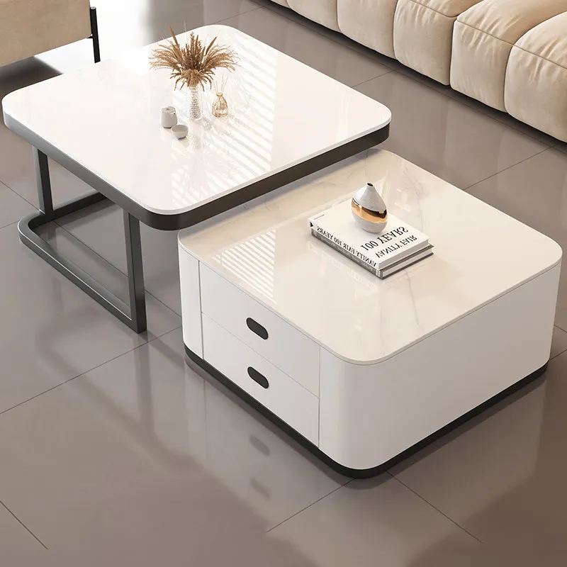 

Стеклянный журнальный столик-трансформер для гостиной, для небольшой квартиры, телескопический, из каменной плиты