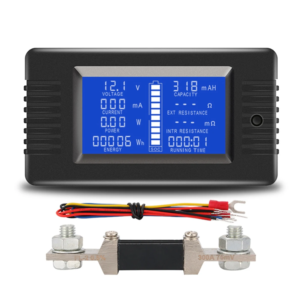 PZEM015 Digital DC 0-200V Voltage Current with 300A Shunt Car Battery Tester Voltage Meter Monitor 12V 24V