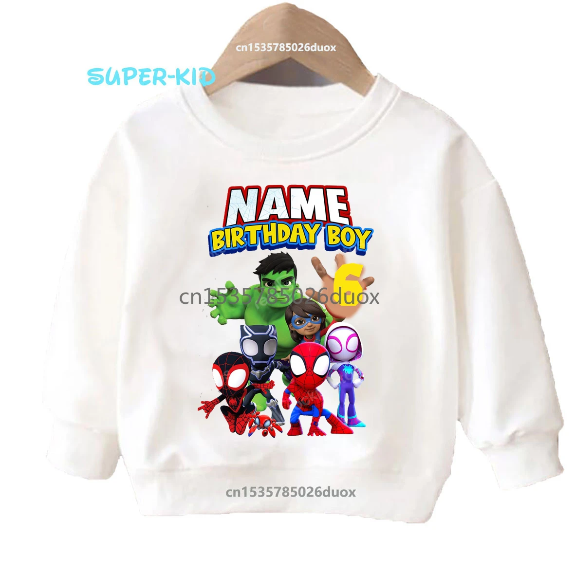 Winter 1 2 3 4 5 6 7 8 9 Years Marvel Superhero Boys Sweatshirts SpiderMan and His Amazing Friends Personalize Name Kids Hoodies