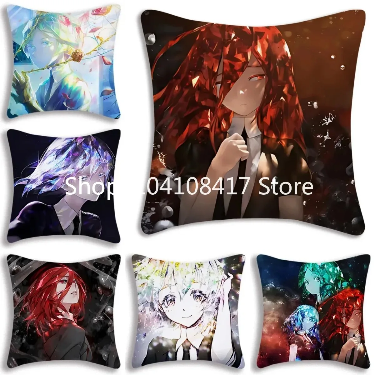 Houseki no Kuni Anime Pillowcase Bedroom Home Decorative Gift Pillow Cover Square Zipper Pillow Cases Satin Soft Fabric