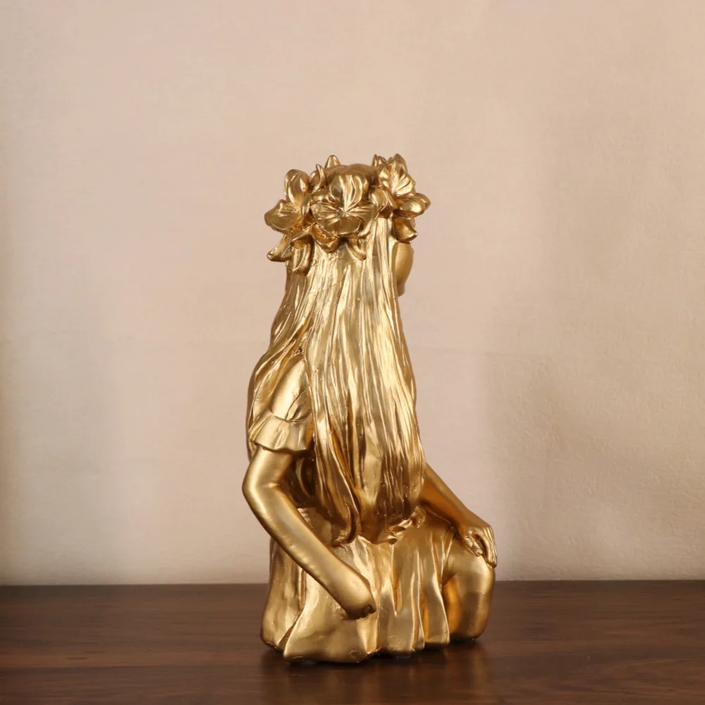 Nordic Girl Angel Statue Virgo Zodiac Sign Resin Craft Sculpture Decor Living Room Table Centerpiece Celestial Desktop Ornament