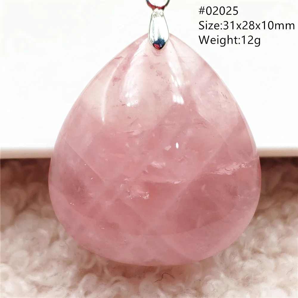 

Natural Rose Quartz Madagascar Crystal Pendant Rose Quartz Water Drop Women Men Fashion Stone Healing Love AAAAA