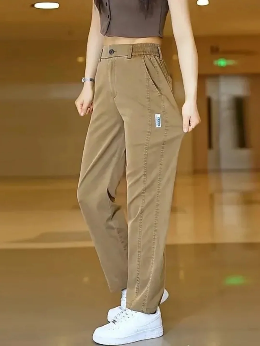 Plones vaqueros de pierna ancha para hombre, de pierna recta, de seda helada, informs, finos, largos de verano, de fib...