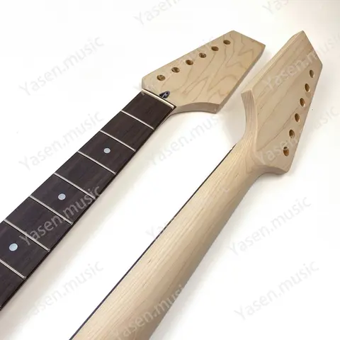 TL Heel Paddle Head Raw 25.5” Unfinished Canadian Maple Guitar Neck With 22 Fret 9.5 Inch Radius and Rosewood Fretboard