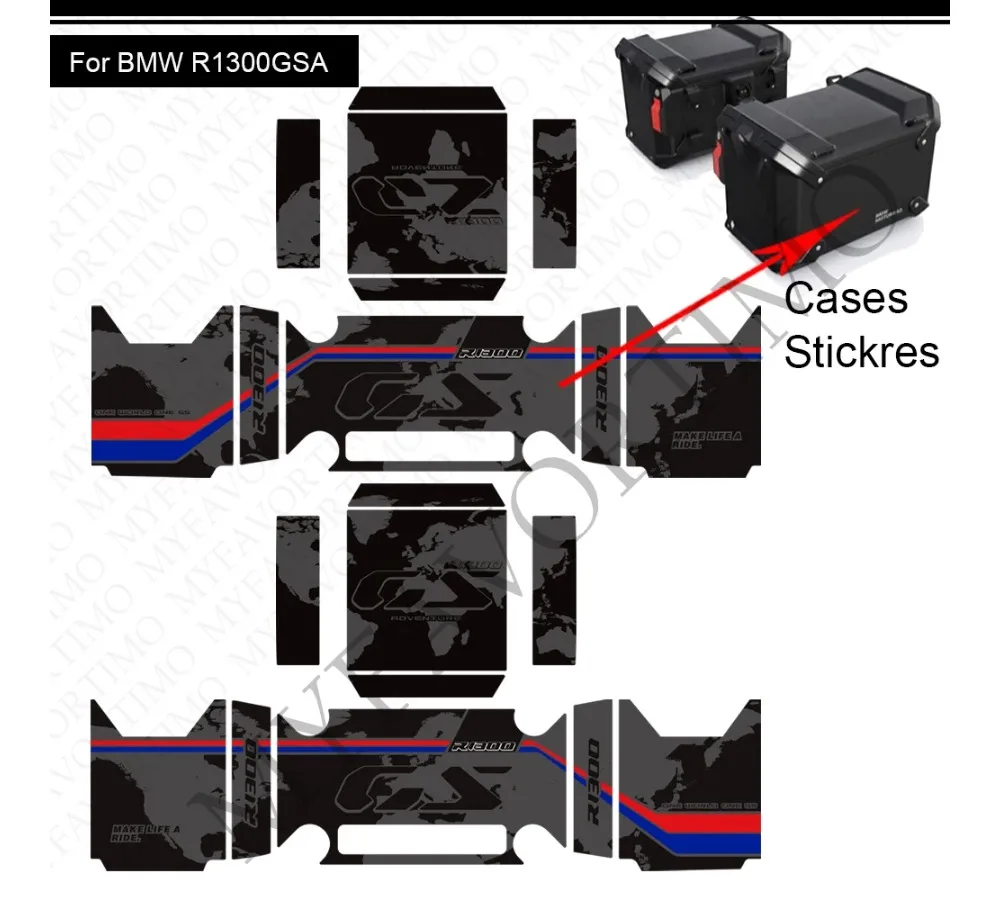 

R1300GS подходит для BMW R 1300 GS R1300 ADV GSA Adventure Rallye, багажник, багажник, кофры, алюминиевые чехлы, наклейки, наклейка