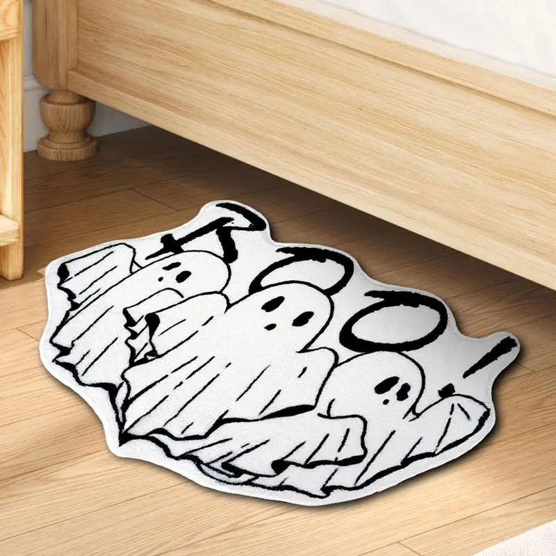 Ghost Imitation Cashmere Rug Soft Non Slip Absorbent Washable Floor Bathmat Imitation Cashmere Rug Floor Mat Spooky Halloween