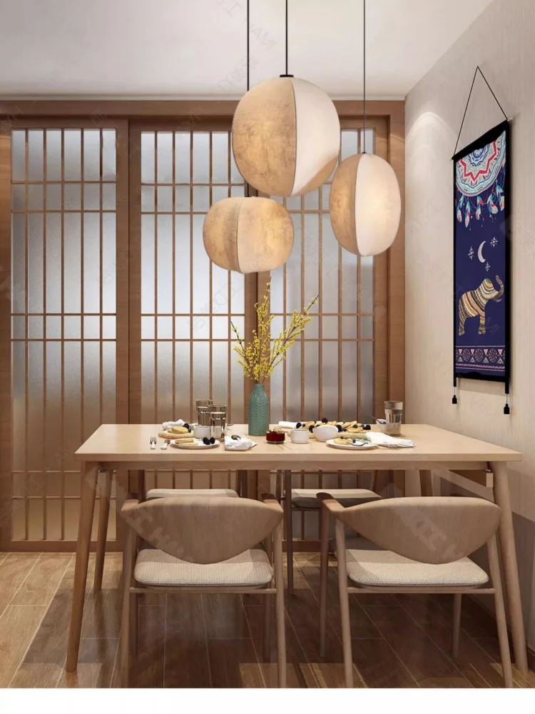 

Япония Ваби-Саби тканевая потолочная люстра Гостиная Кофейня Квартира Спальня Ресторан Отель Арт Светодиодные светильники