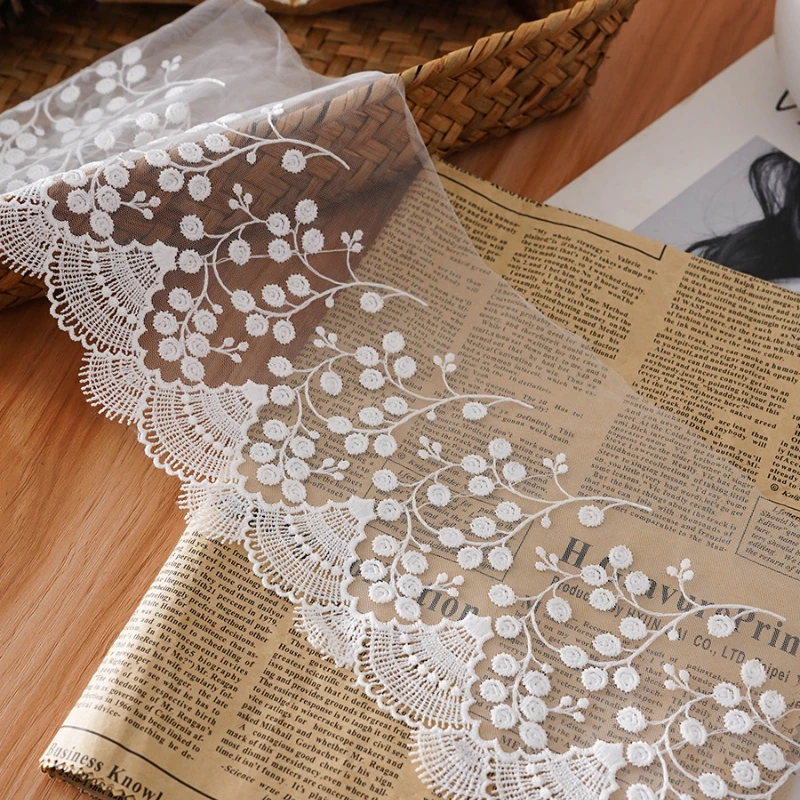 Lace Fabric White Mesh Screen Curtain Skirt Hem Neckline Garment Accessories Diy Decorative Bag Sewing Material Wholesale Cloth