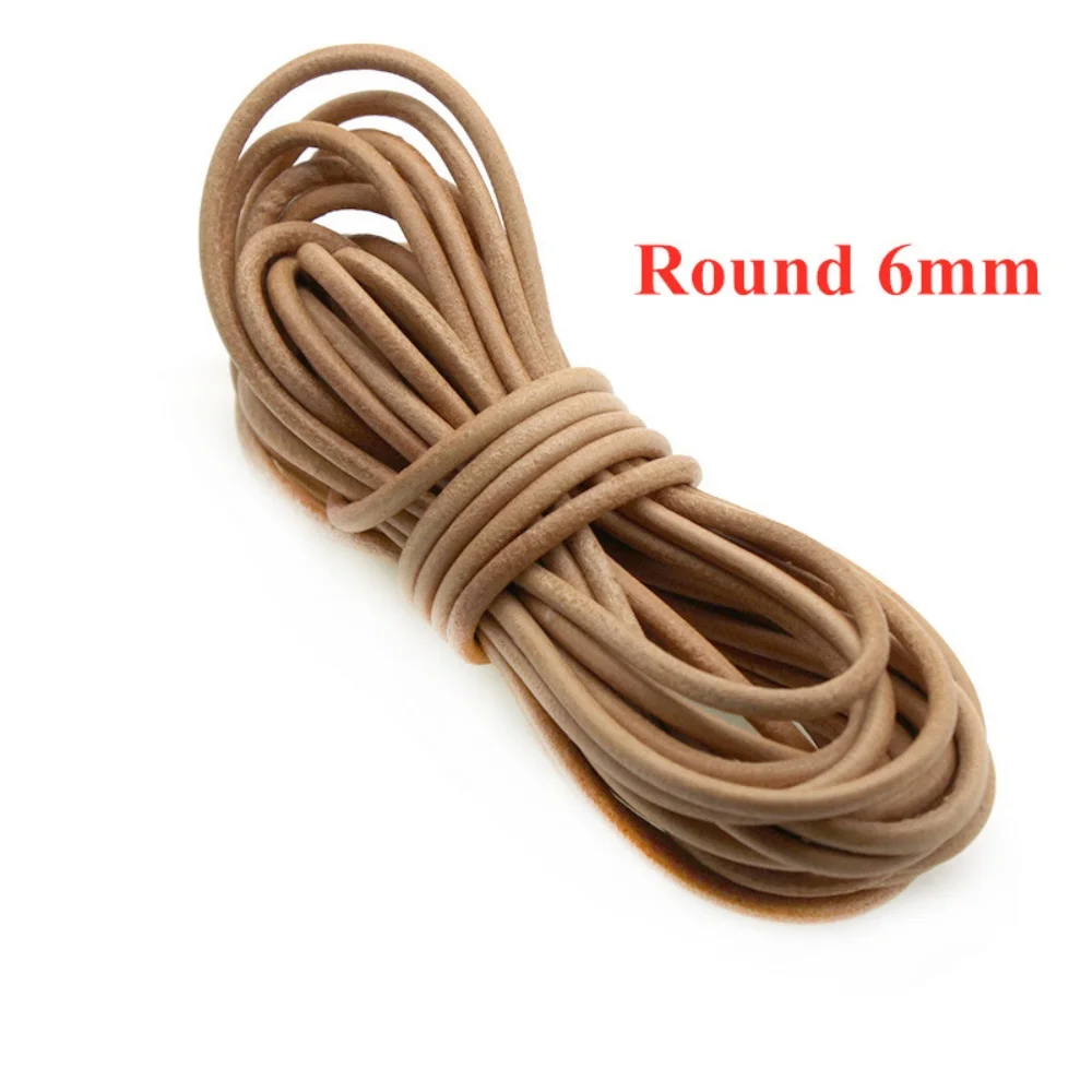 2Meter 1-6mm Genuine Cow Round Flat Leather Cord for Bracelet Necklace Leather Strap Rope String DIY Jewelry Making Accessories