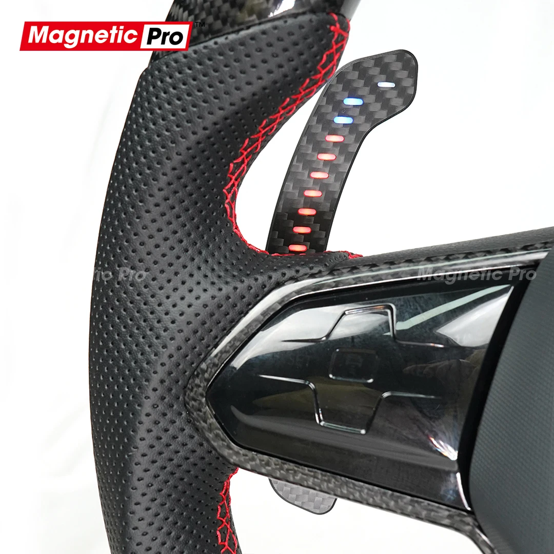 

Magnetic Pro Carbon Fiber Steering Wheel LED Magnetic Shift Paddle Extension For Volkswagen Golf 8 MK8 CC GTI R