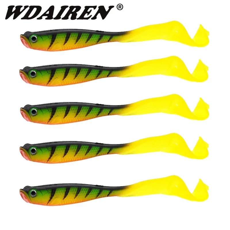 3 sztuk/partia długi ogon ryby silikonowa miękka przynęta 12cm 6.5g Jigs woblery przynęty sztuczne gumowe przynęty Bass Swimbait sprzęt wędkarski