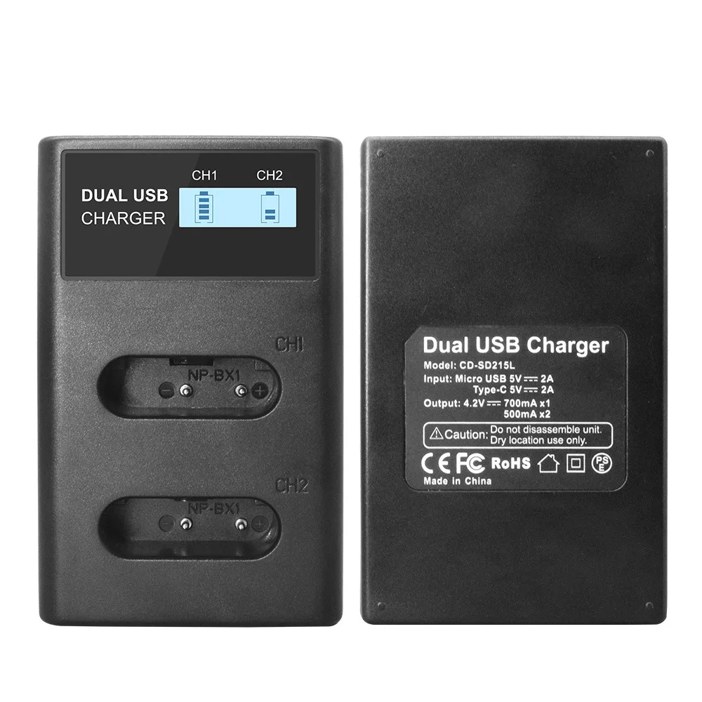 

Digital Battery Charger NP-BX1 NP BX1 NPBX1 for For Sony HDR-AS200v AS15 AS100V DSC-RX100 X1000V WX350 HX400 HX60 RX100 M7