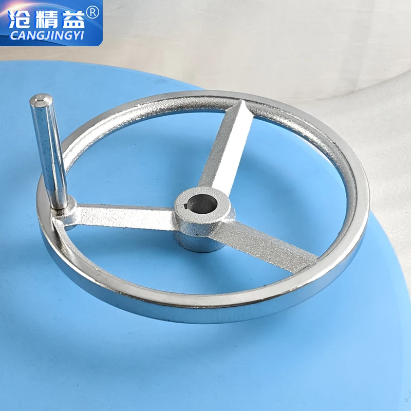 Iron Hand wheel cast iron hand wheel metal chrome plated machine tool handle square edge round edge round keyway 250