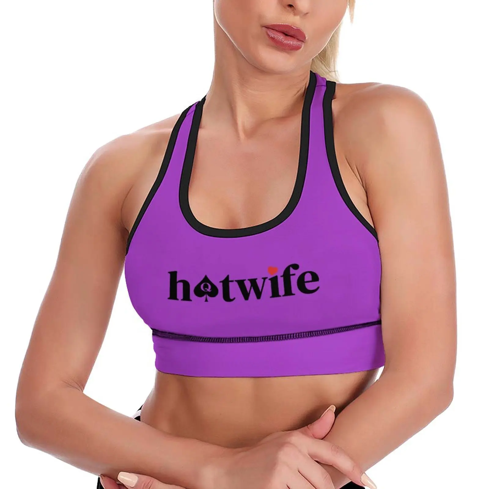 قمصان بدون أكمام مطبوعة من Hotwife للنساء، قمصان قصيرة بدون أكمام برقبة على شكل حرف U، قمصان رياضية أساسية مقصوصة من Racerback للخروج #3