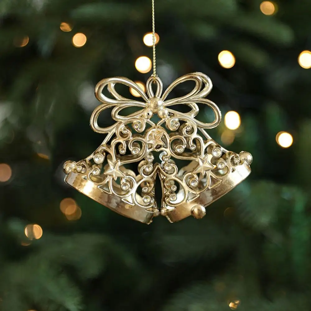 Plastic Christmas Gold Plating Hanging Pendant Elk Butterfly Christmas Tree Ornaments Snowflake Decorative Angel Xmas Pendants