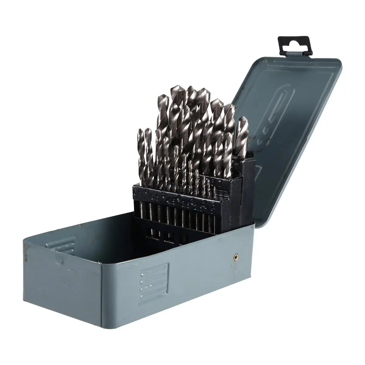 25Pcs Portable High Speed Steel Drill Bit Set, Stainless Steel,Plastic and Wood with Metal Indexed Storage Case 1-13mm
