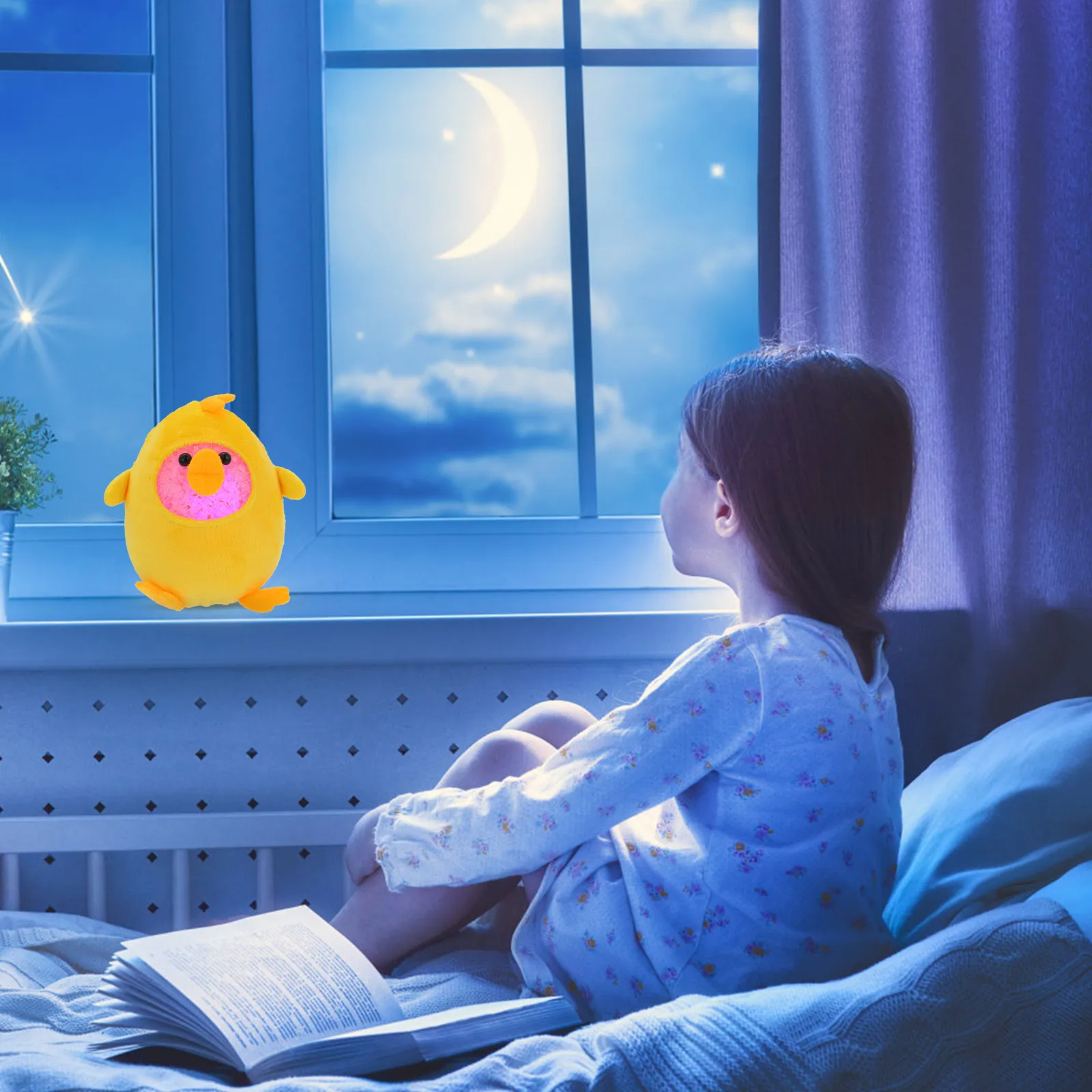 

Luminous Chick Ornament Glowing Cloth Cartoon Decoration Home Desktop Adornment Modern Chic Simple Design Chicken Ornament