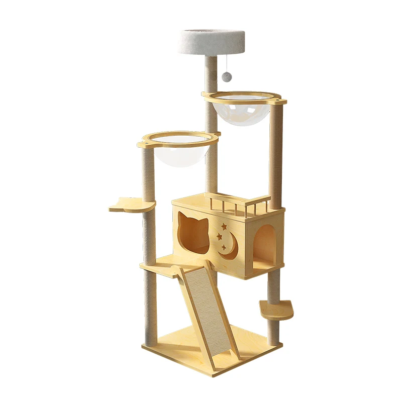 

Cat climbing frame, cat nest, cat tree integrated, large sky pillar, wooden cat shelf, space capsule jumping platform, toys, cat