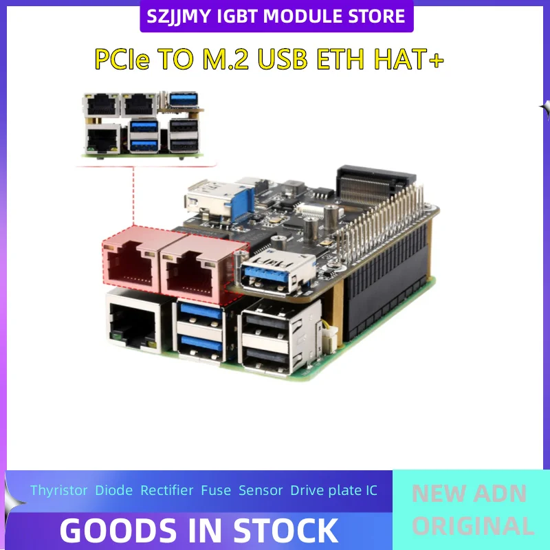 PCIe to USB3.2 expansion board with dual 2.5G Ethernet ports and M.2 NVMe hard drive protocol  NEW ORIGINAL IN STOCK