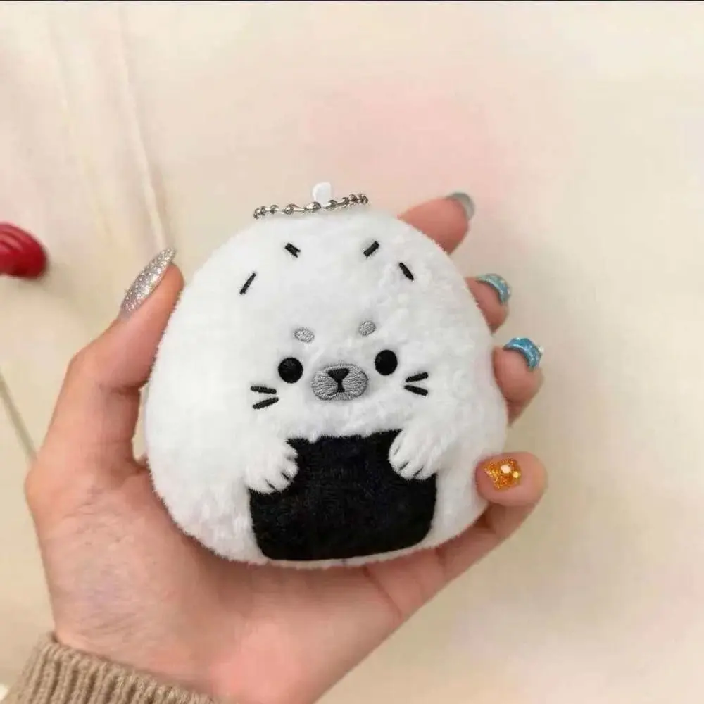 New Soft Seal Keychain PP Cotton Filling Cartoon Style Rice Seal Roll Keychain Removable Buckle Bag Charm Birthday Gifts