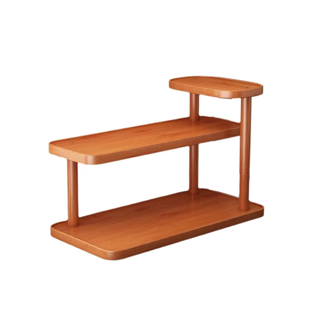 

Multifunctional Bamboo Cup Holder Space Saving Anti-drop Water Bottle Holder Large Capacity Cosmetic Storage Tray Office