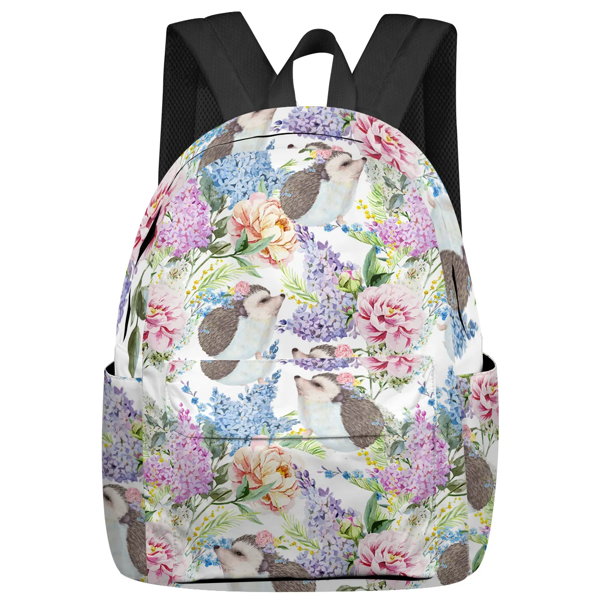 Hedgehog Flower Women Man Backpacks Waterproof Multi-Pocket School Backpack For Student Boys Girls Laptop Book Pack Mochilas