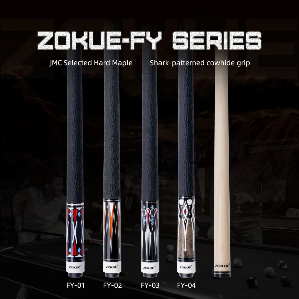 

ZOKUE Maple Pool Cue Sticks FY Series Low Deflection Profession 1/2 Split Billiard Pool Sticks For Adults with 12.5mm Tip