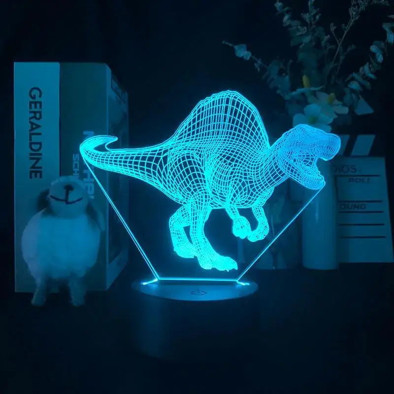 Dinosaurs Design Night Light 3D Lamp 7 Colors with Touch Switches Bedroom Atmosphere Light Table Lamp for Bedroom Office Decor