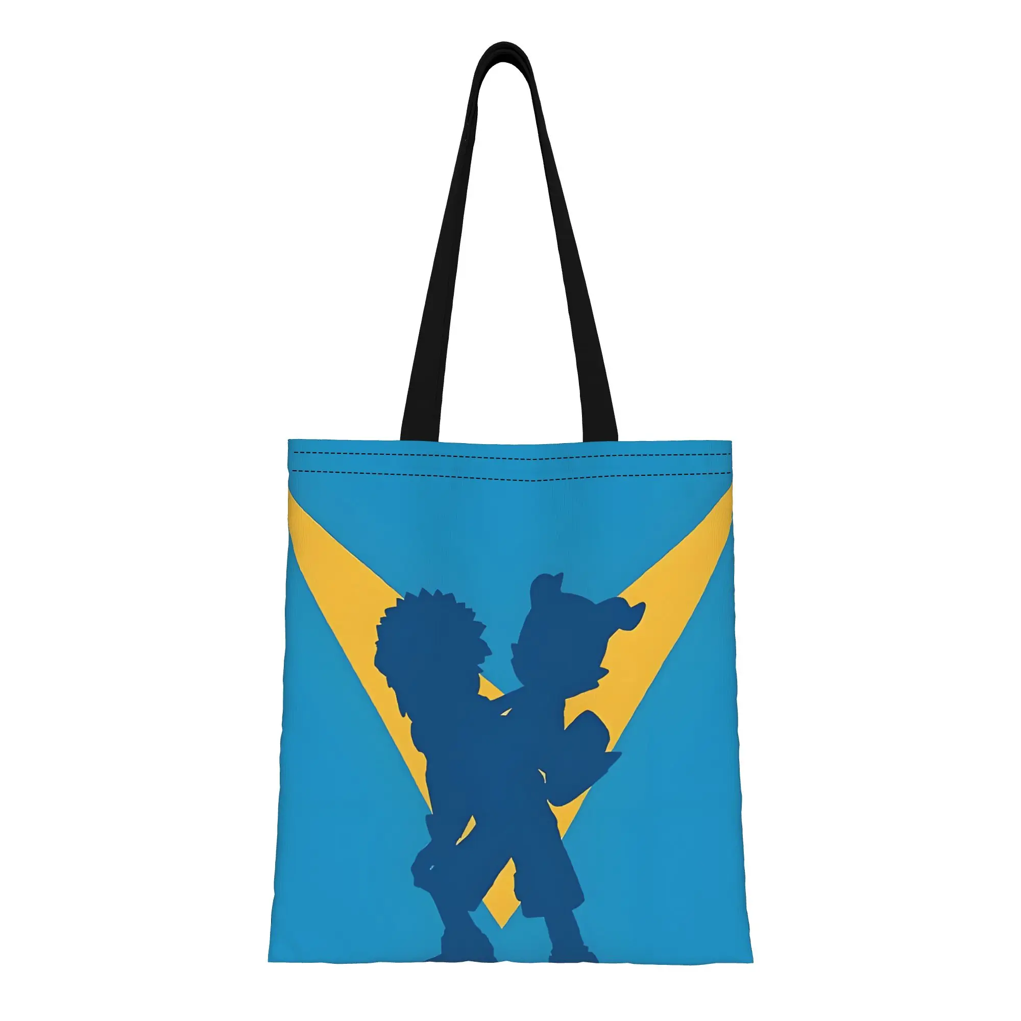 

Davis Veemon Digimon Print BANDAI Digimon Canvas Tote Bag Perfect for Shopping Women's Top-Handle Bags