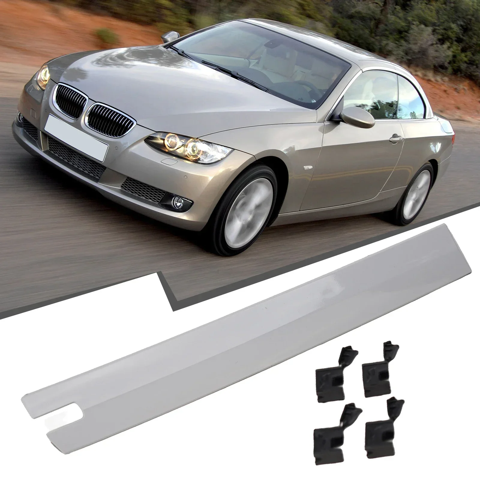 5 قطعة/المجموعة اليسار للتحويل سقف صب + مقاطع لسيارات BMW 3 سلسلة للتحويل (E93) 2007-2010 # 54377184037 / 54377187747   الجزء البلاستيكي